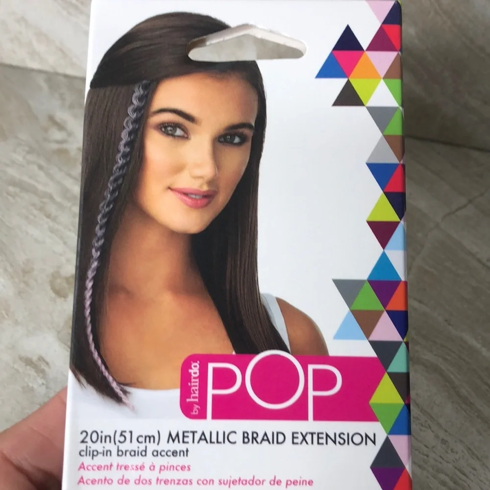 Pop by Hairdo 20” Pink Hair Extension Metallic Clip In Braid Extension Gift NEW!